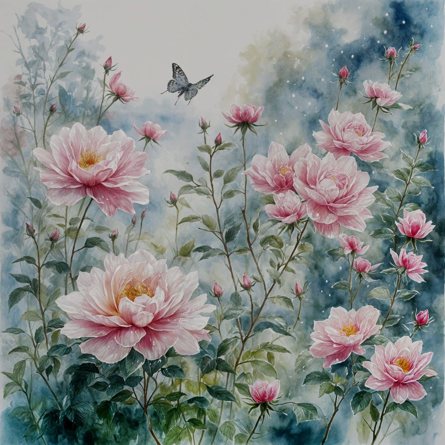 delicate pastel tones