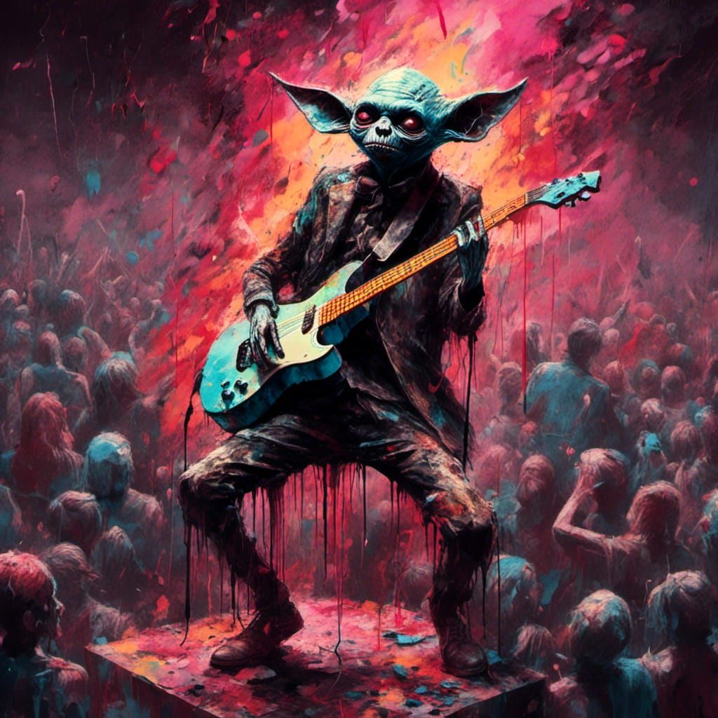 Grogu Shreds the Stage in Vibrant, High-Contrast Beauty