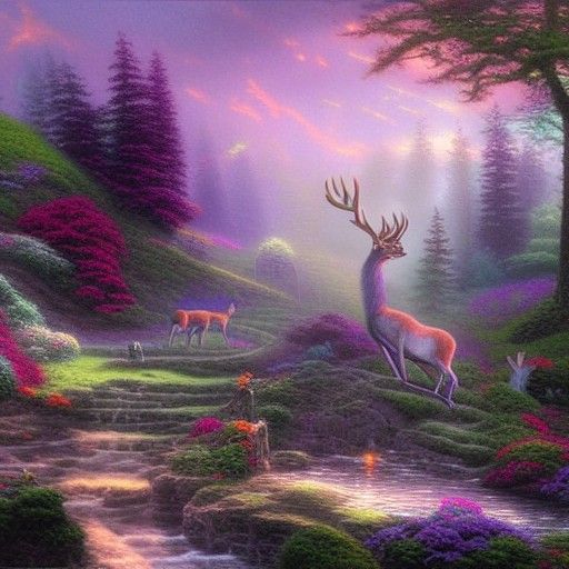 Whimsical Forest Creatures in Ethereal Light