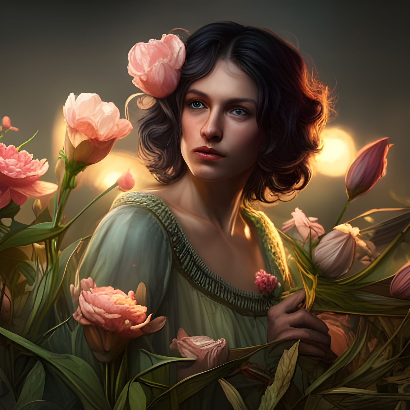 Detailed Floral Dark Fantasy Concept Art