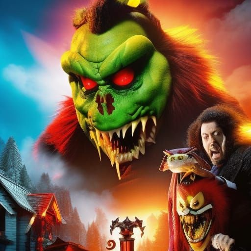 Macabre Scrooge McDuck Transformation in Sci-Fi Horror Style