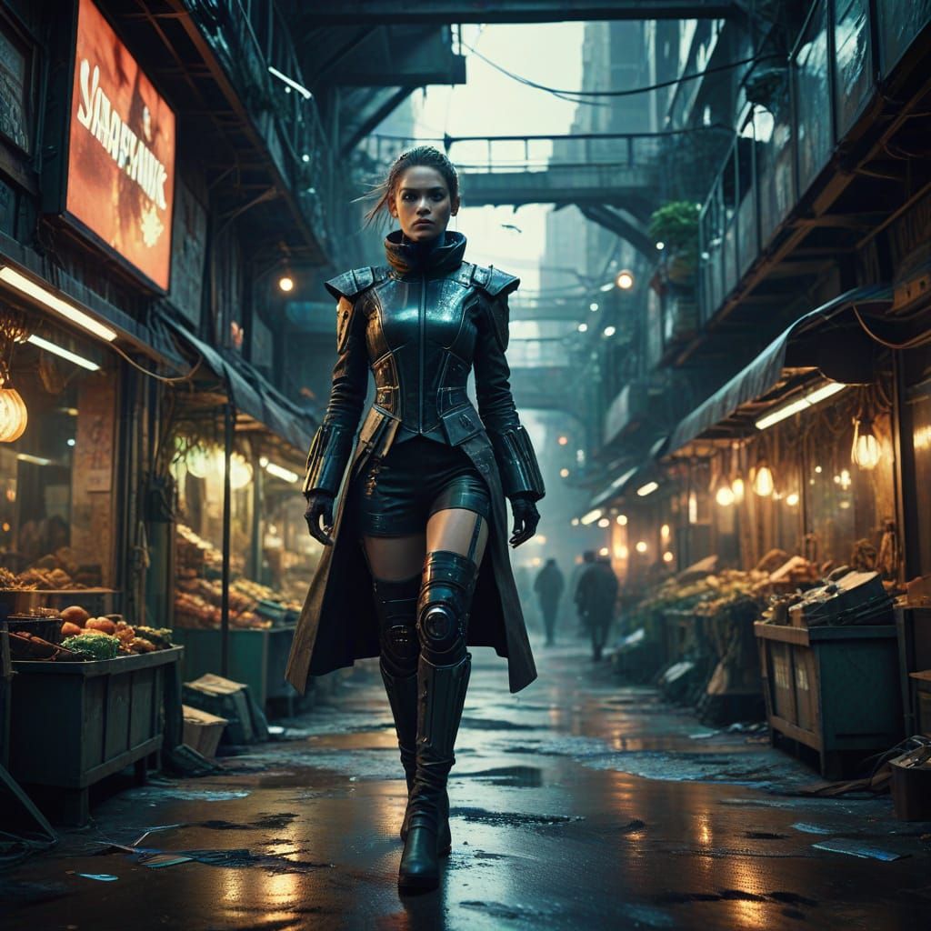 Post-Apocalyptic Fashion Editorial in Cyberpunk Style