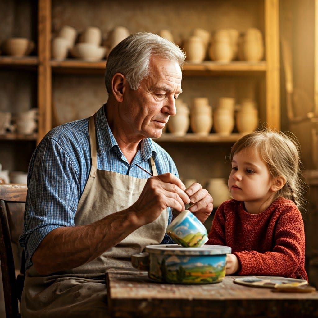 Ethereal Artisan Paints Delicate Tea Cup Landscape