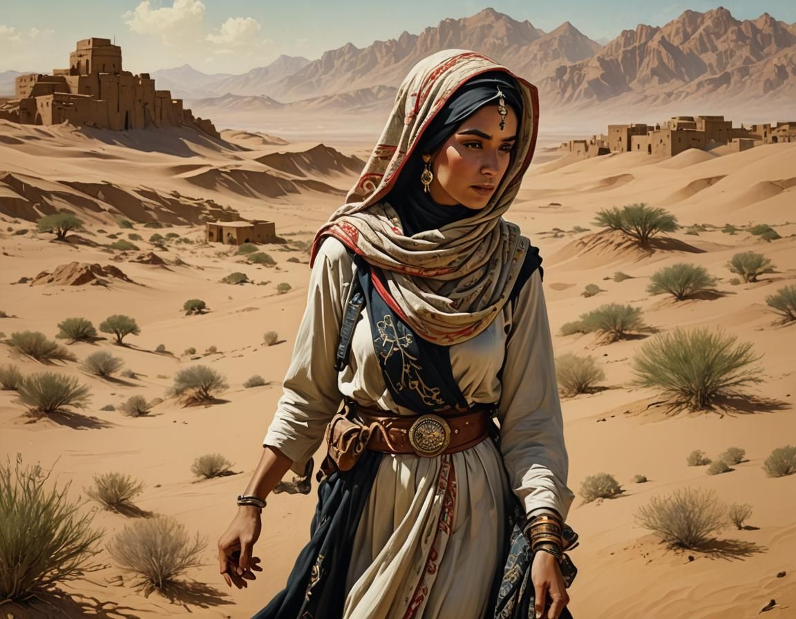 Desert Arab Princess in Vintage Style