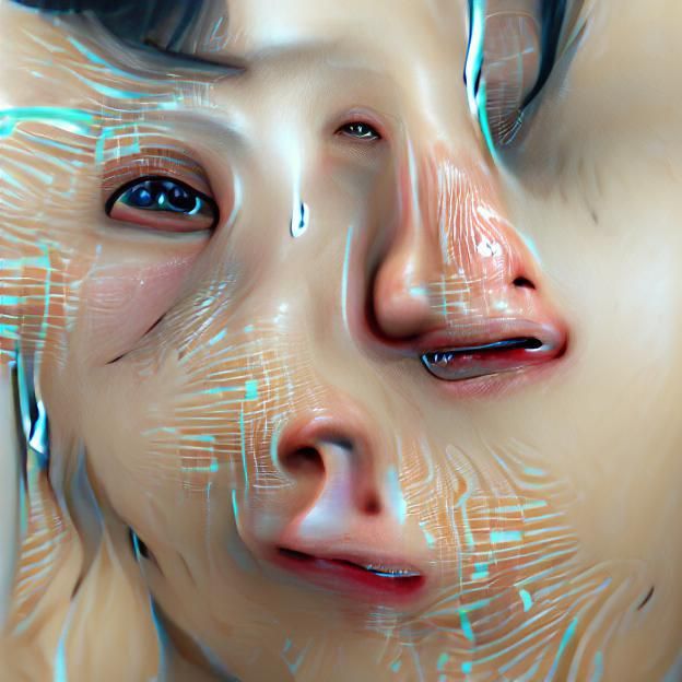 Concerned Human in Hyperrealistic Digital Painting