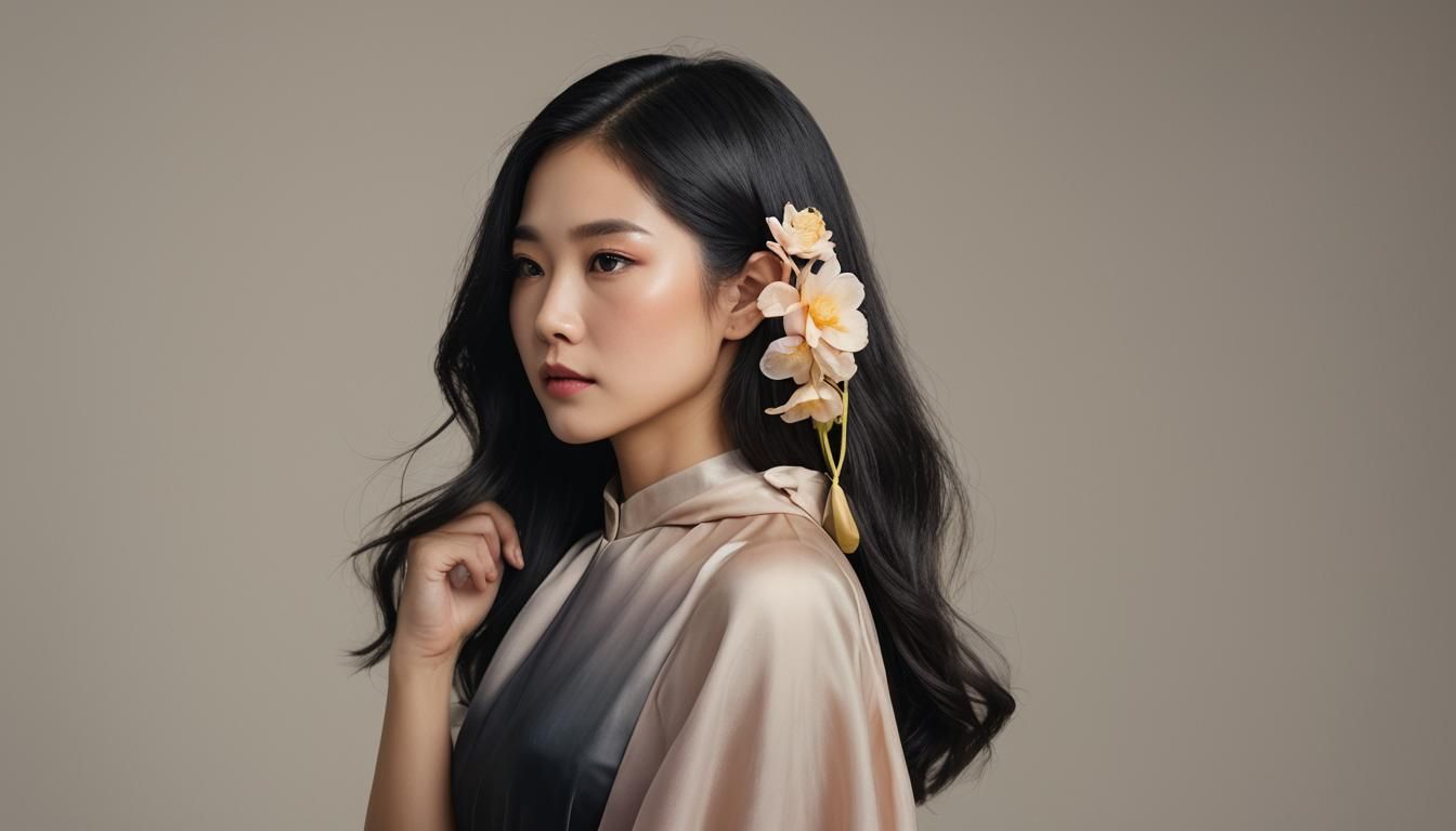 Exquisite Asian Beauty in Elegant Harmony