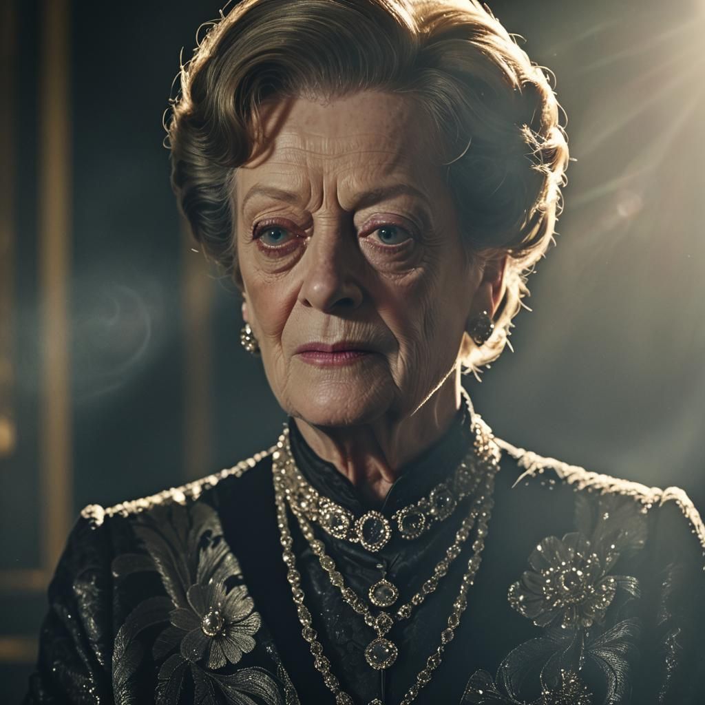 Dame Maggie Smith as Dowager Countess: Moody Portrait in Lux...