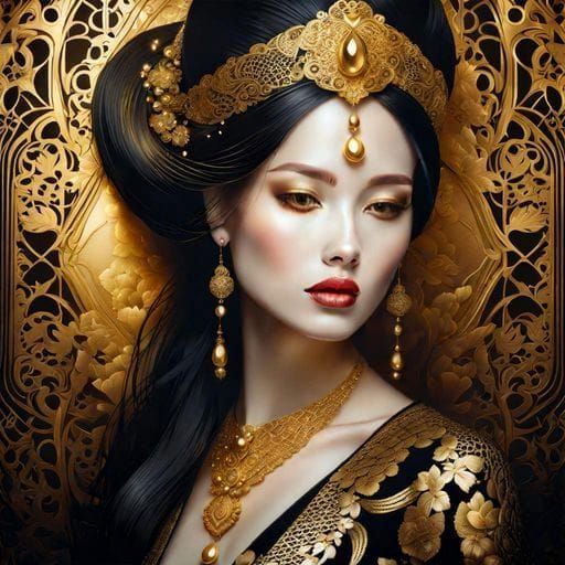 Golden Goddess in Elegant Portrait