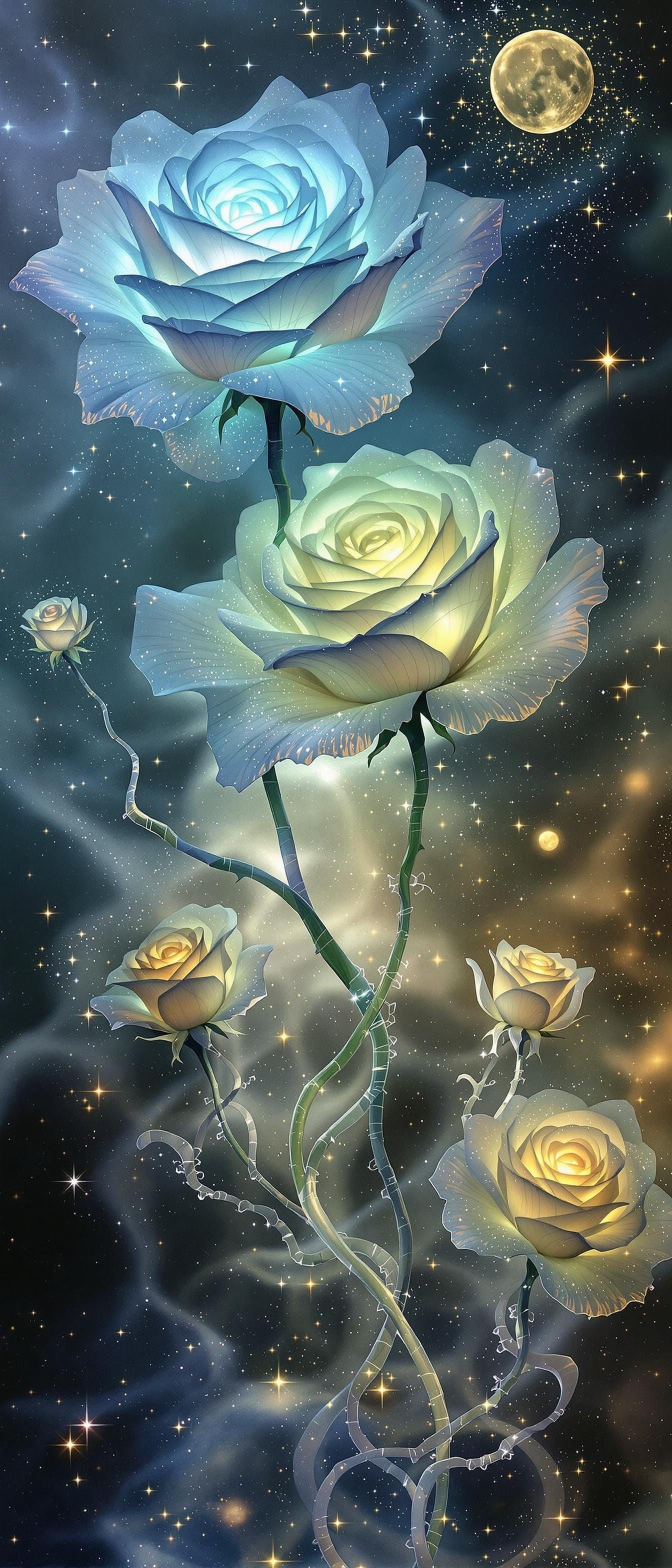 Surreal Roses Bloom in Ethereal Beauty