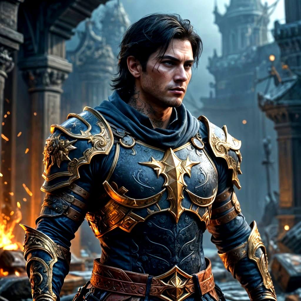 Fantasy Fighter Concept Art in Digital Painting Style