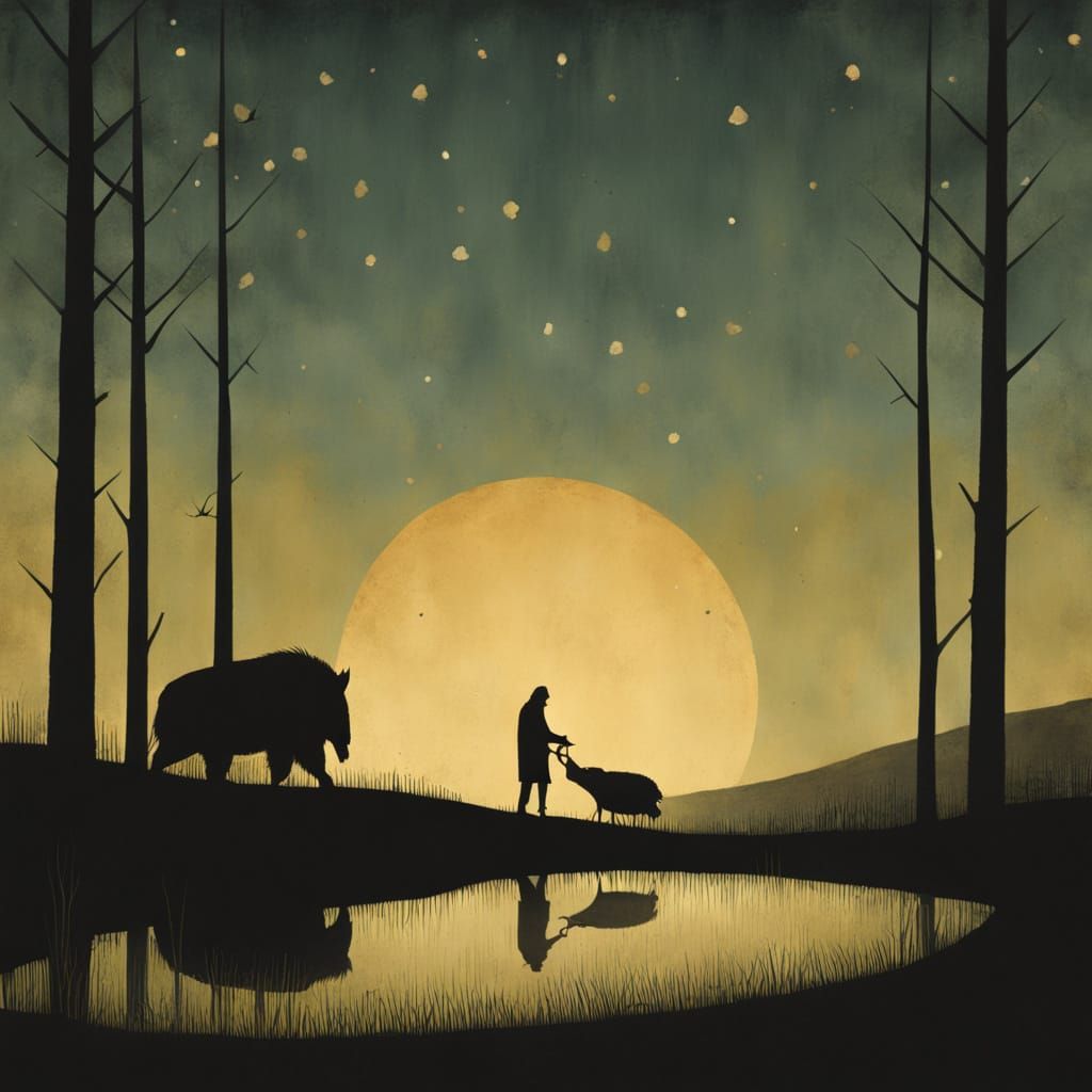 Saint John the Baptist's Martyrdom in Muted Watercolors