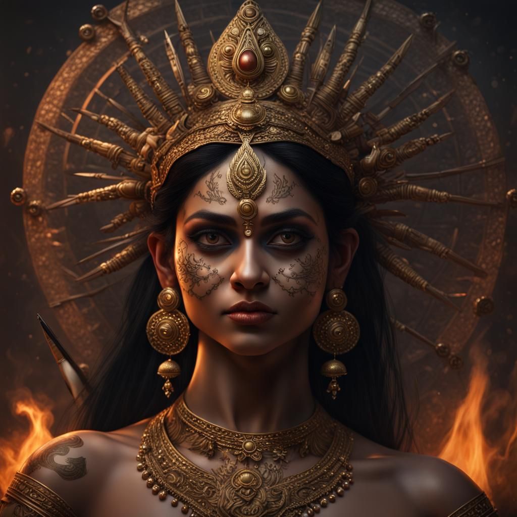 Goddess Chinnamasta in Dark Magic Ritual