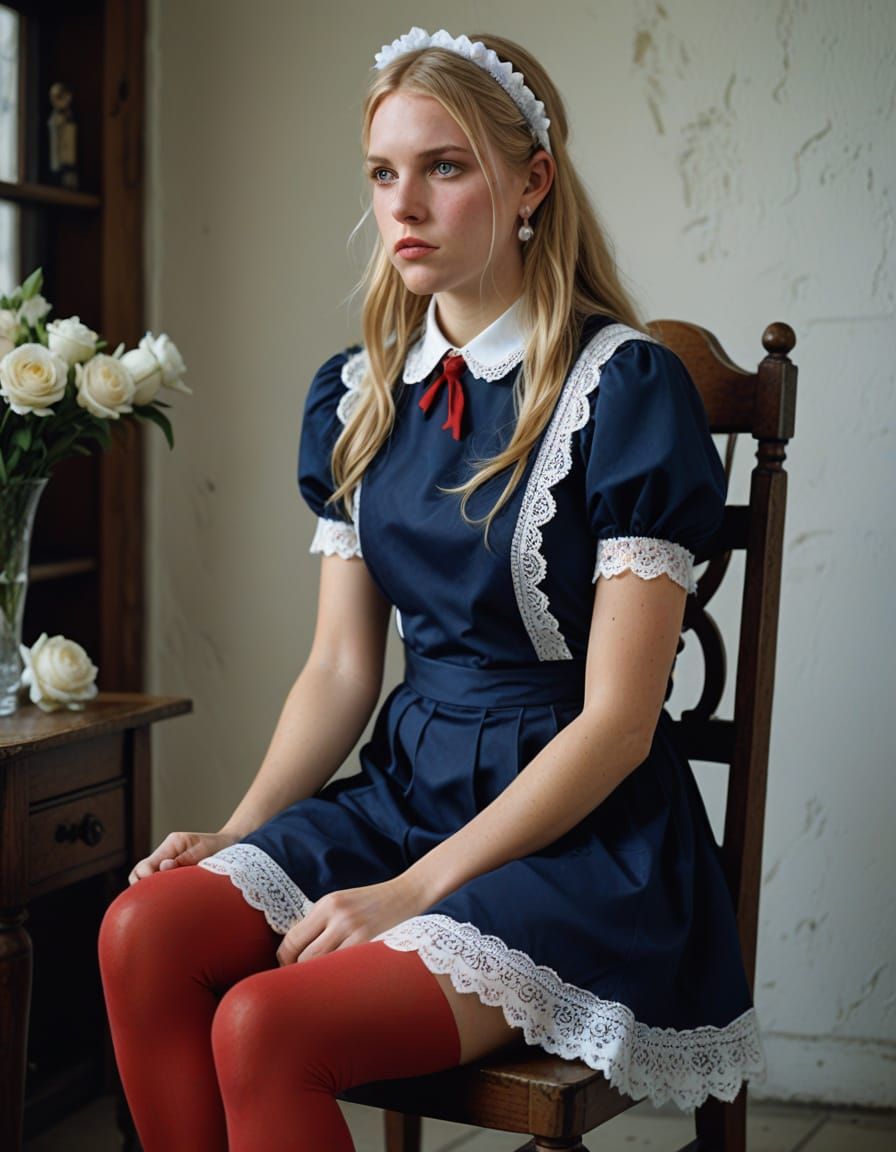 Professional Portrait of Young Woman in Schoolgirl Attire