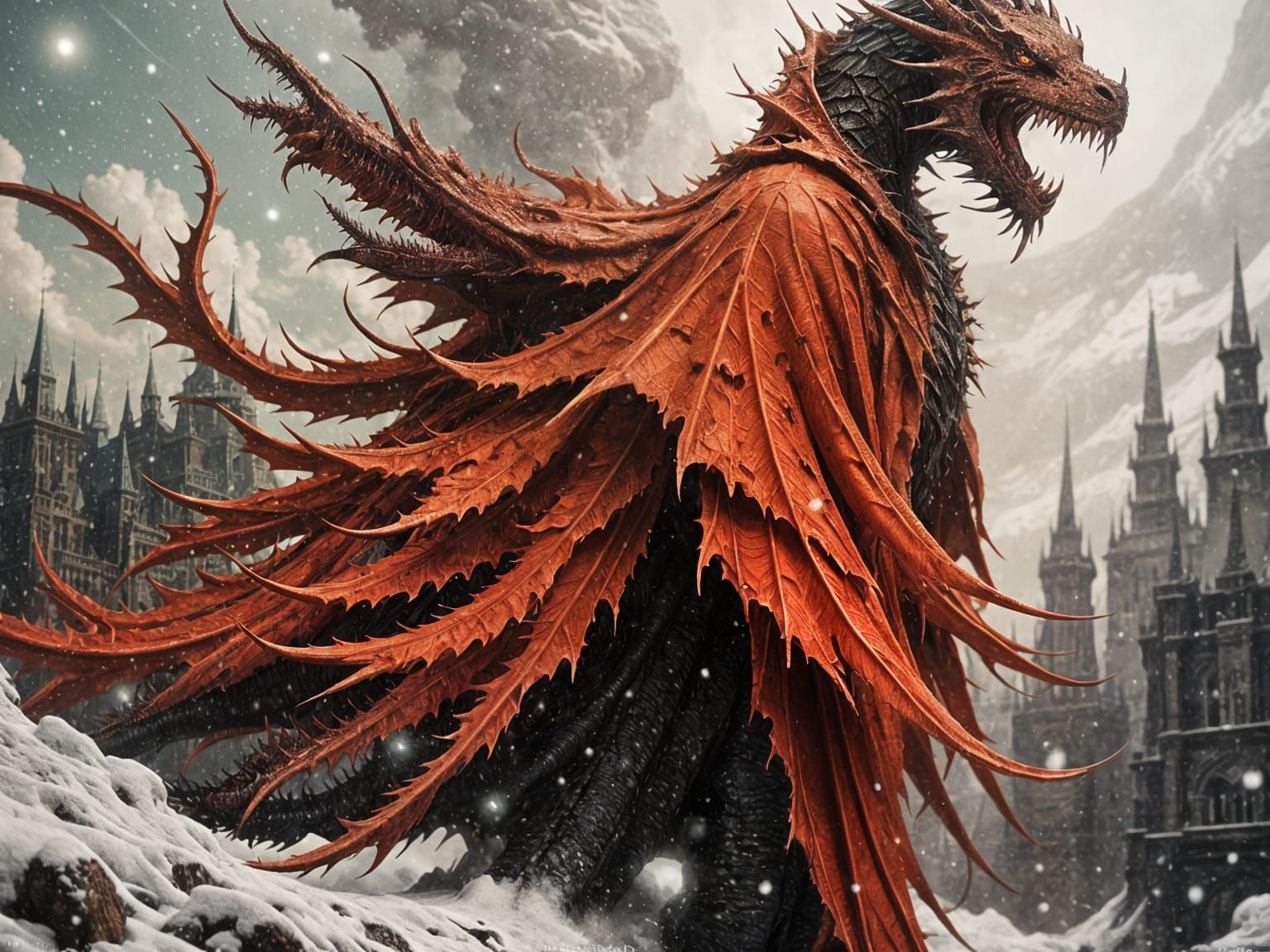 <lora:Horror Synthwave:1.0> Horrorcore dragon, Hyperreal Proffesional photography: Hyperreal photorealism :  cinematic p...