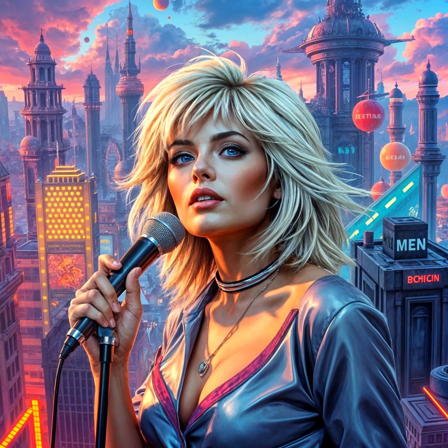Blondie's Parallel Lines Album Cover in Vibrant Fantasy Art
