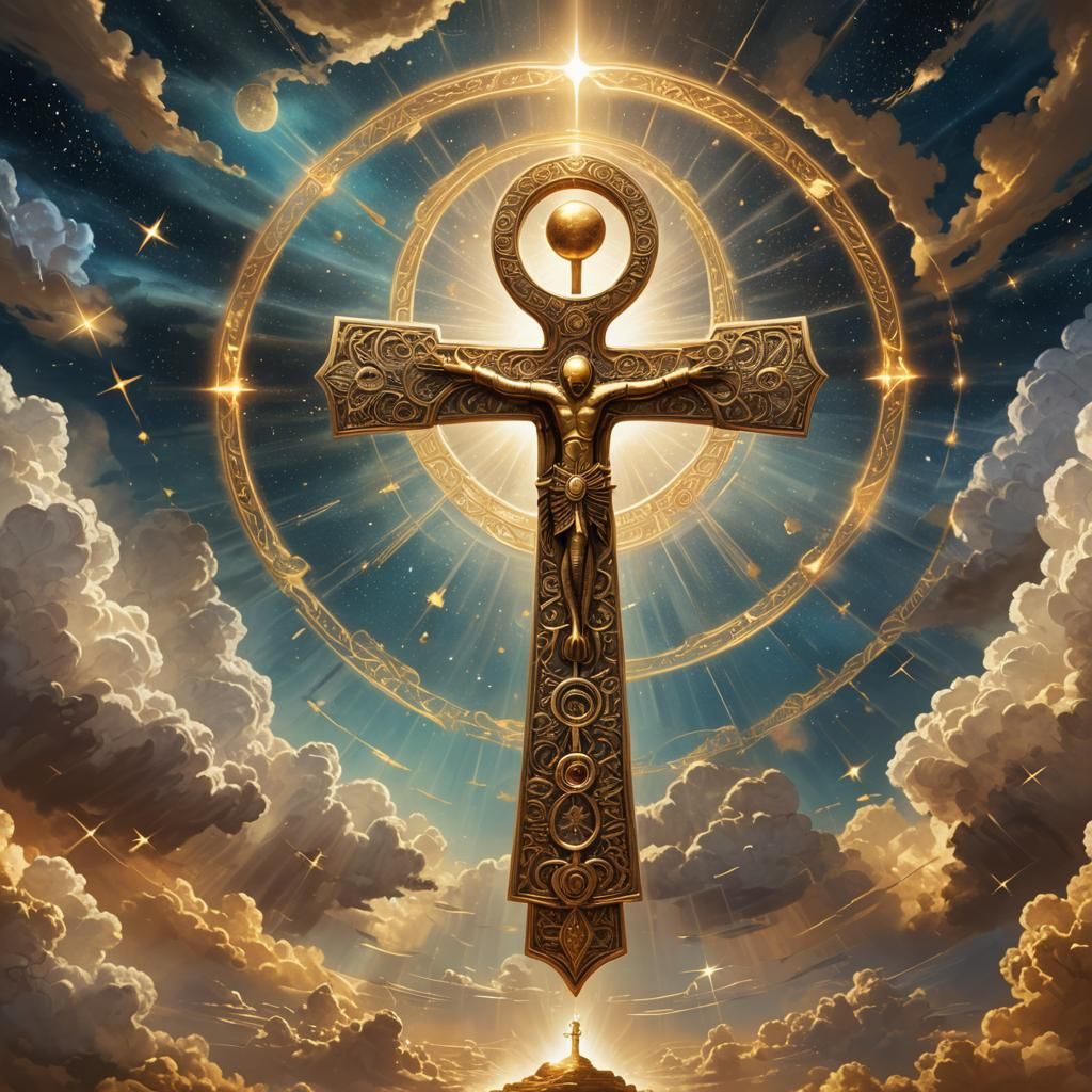 Radiant Ankh in Celestial Realms