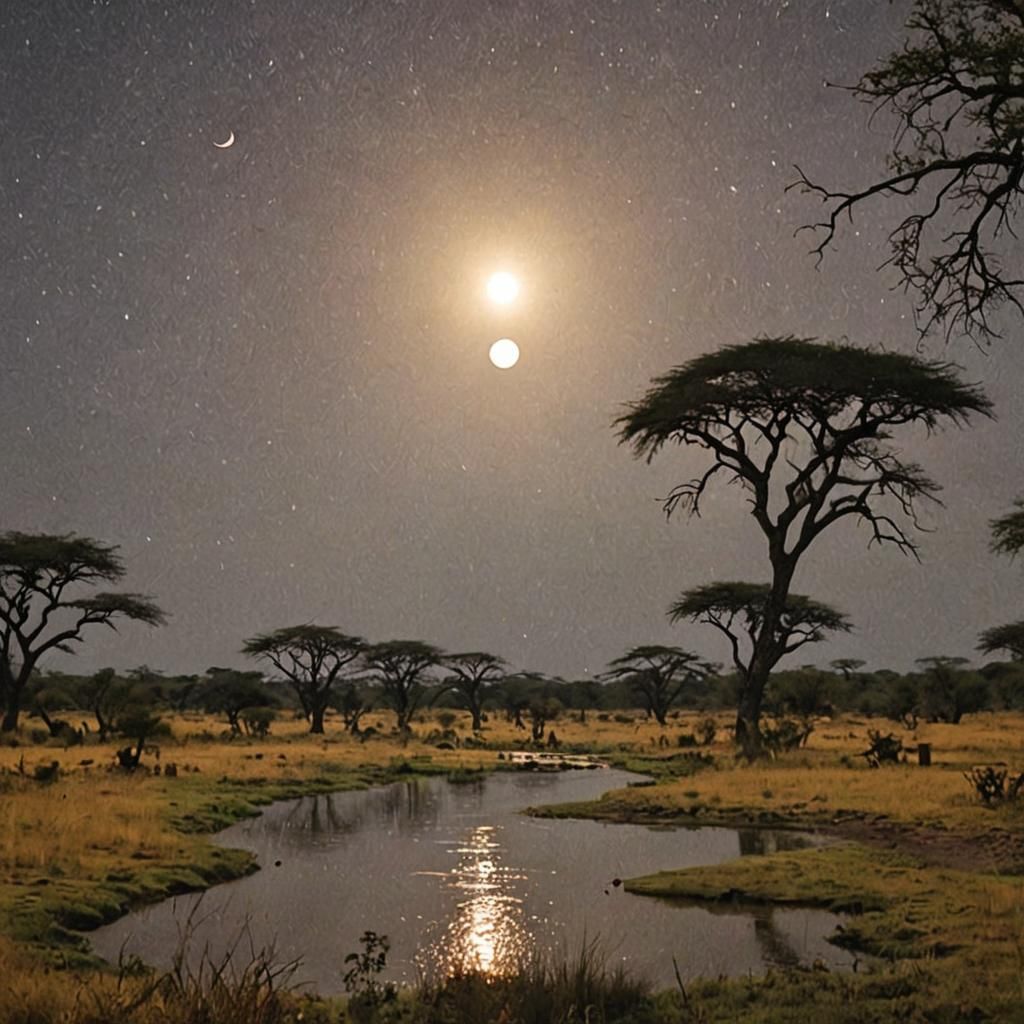 Savannah Under Lunar Eclipse