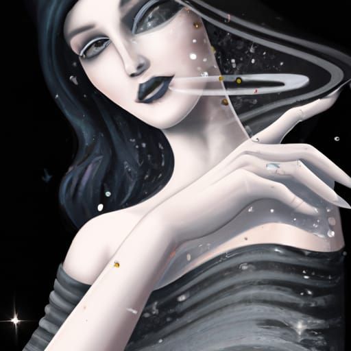 Realistic Digital Portrait of a Beautiful Woman in Cosmic Dr...