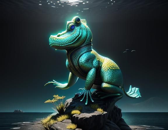 Ethereal Goddess of the Ocean in Hyper-Realistic 3D Digital....