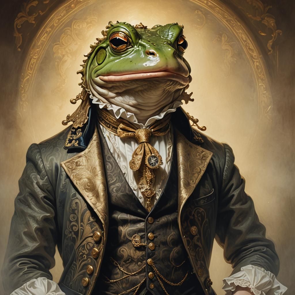 Baroque Frog in 18th Century Attire