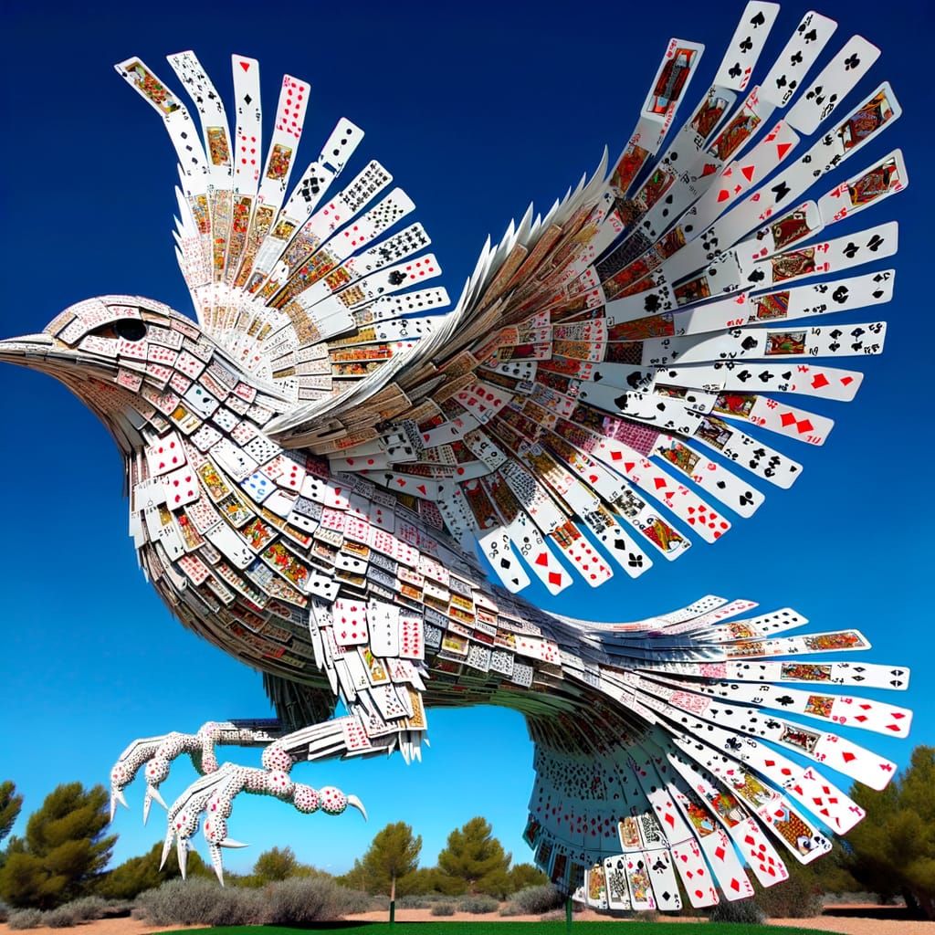 A Bird made of poker cards!