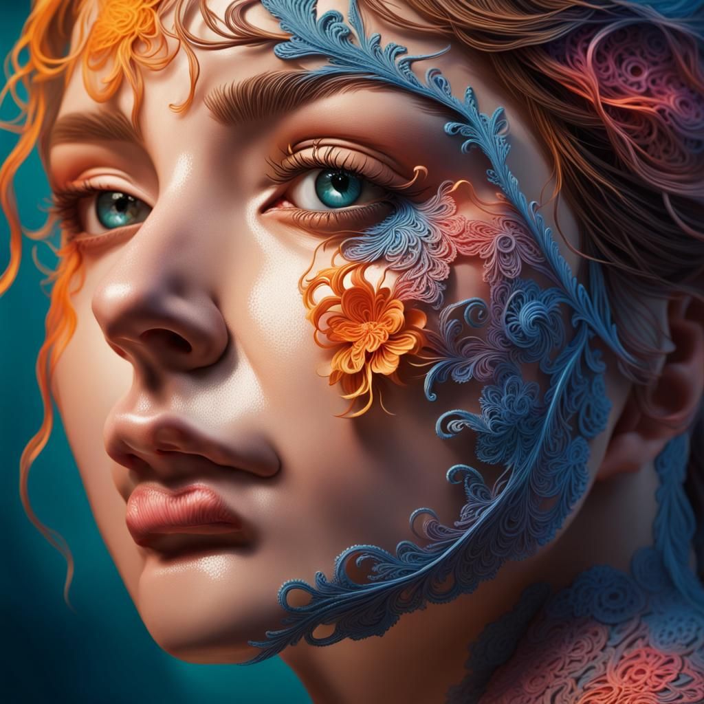 Dramatic Portrait of Beauty in Intricate Lace