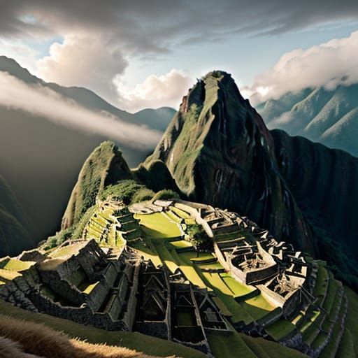 Machu Picchu Sunrise in Warm Golden Light