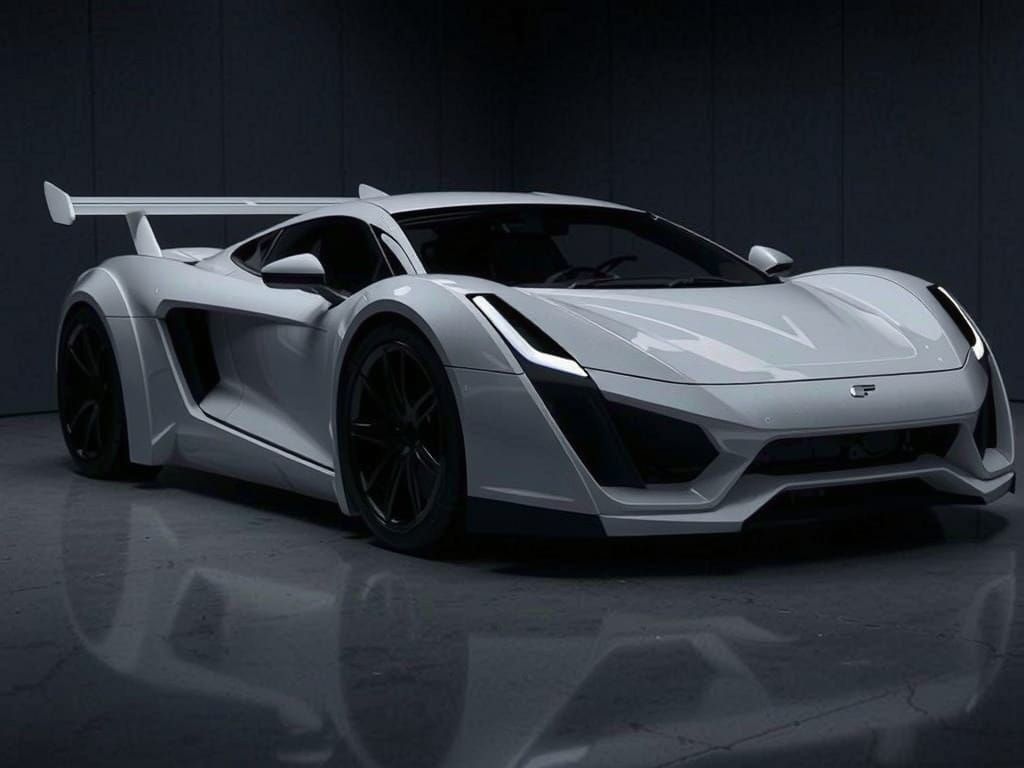 Futuristic Supercar Under Neon City Lights