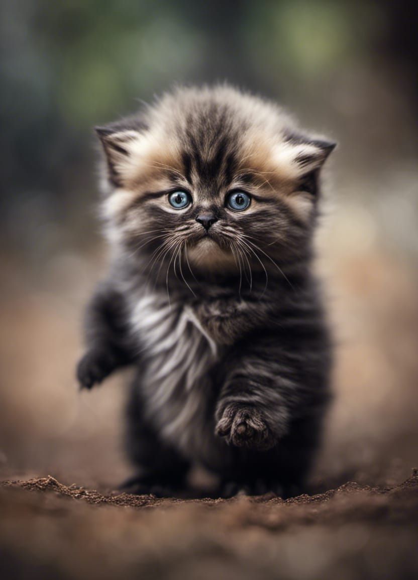 Majestic Moonlit Penguin Kitten in Regal Attire