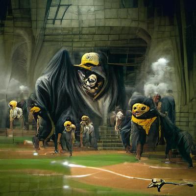 Cyberpunk Baseball Team in Black and Yellow