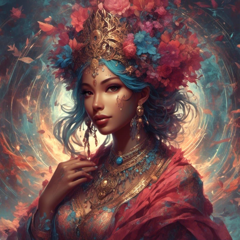 Enchanted Female Figure in a Mystical Setting