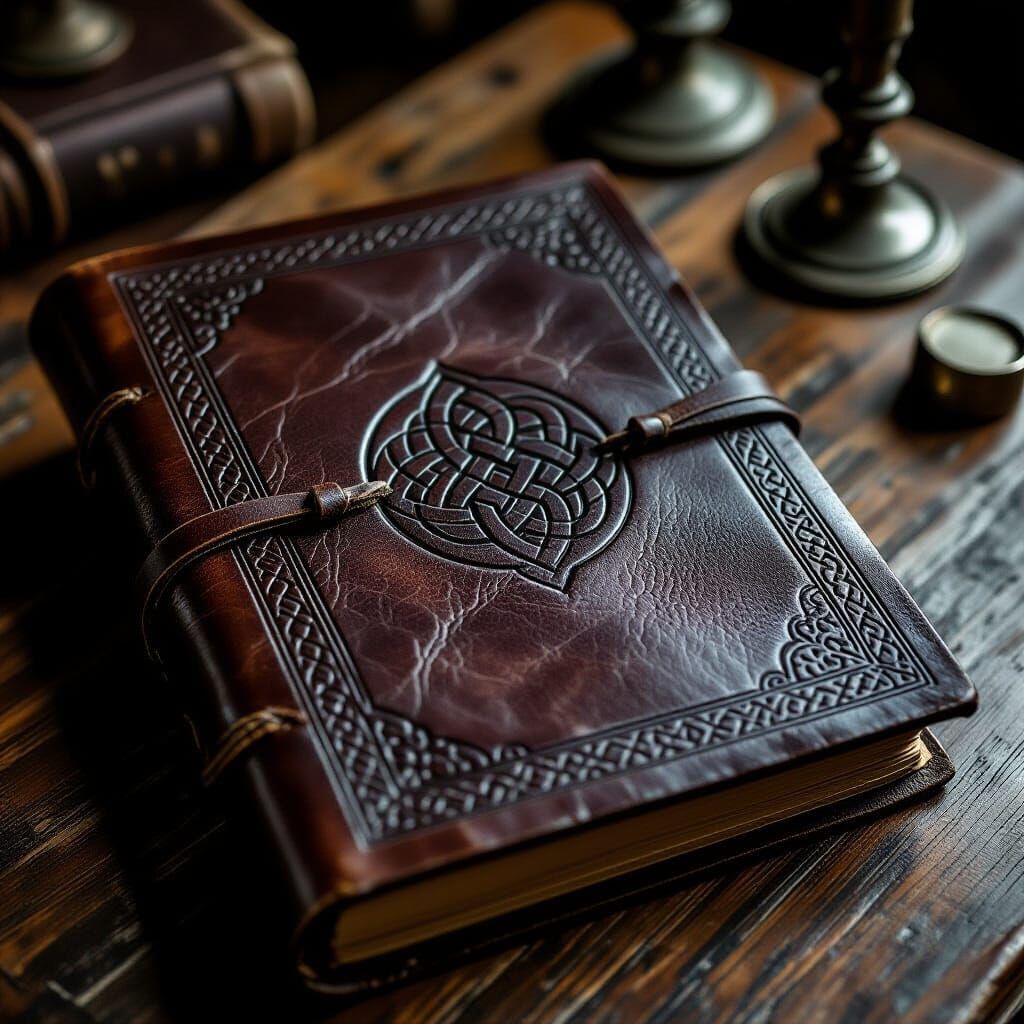 Medieval Leather Journal with Celtic Knot