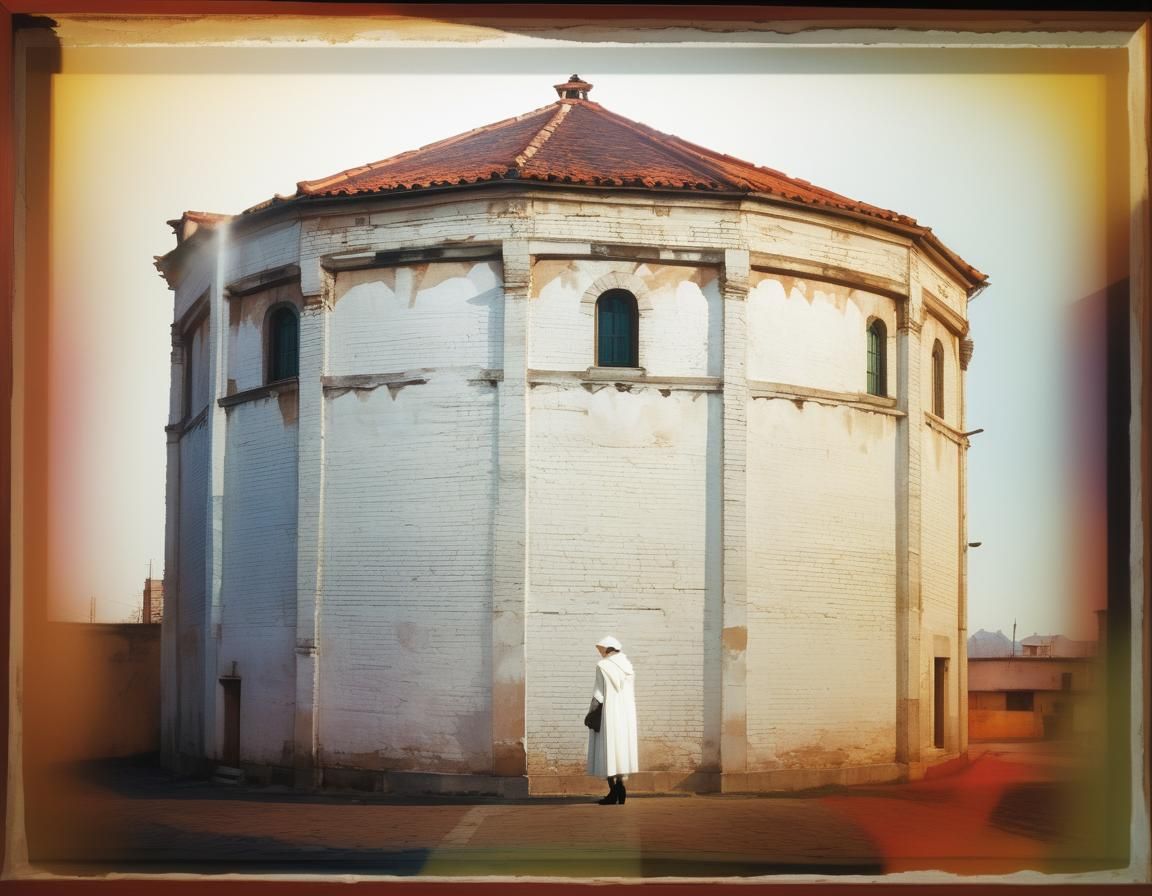 Whimsical White Brick Building with Diaphanous Ambiance