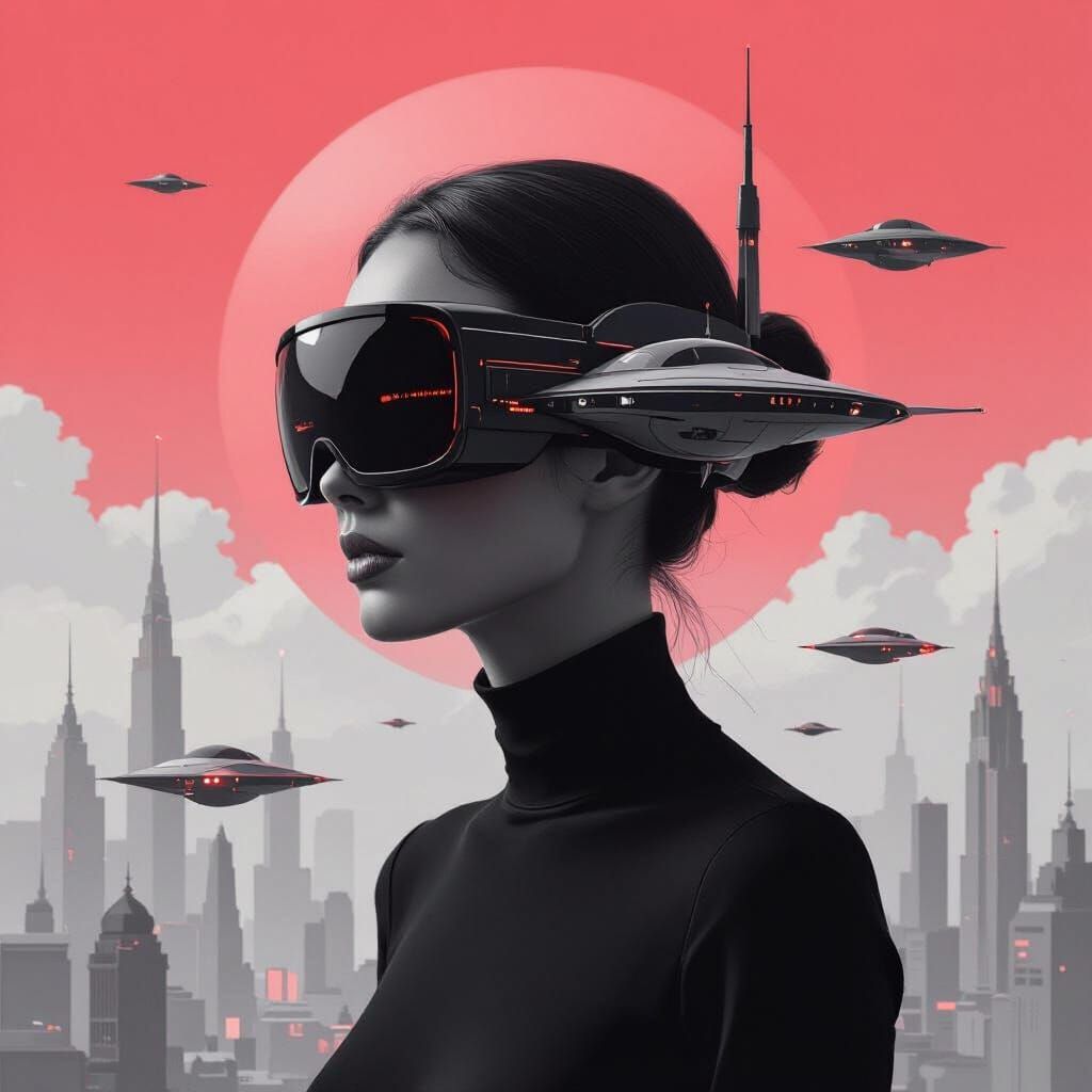 Monochromatic Utopia Cityscape