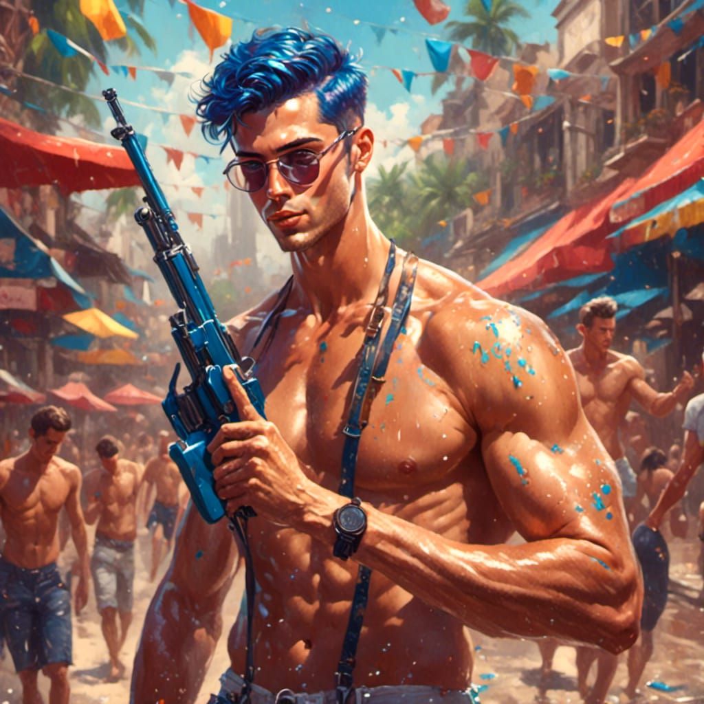 Classy Android Hunk Rocks Songkran Festival