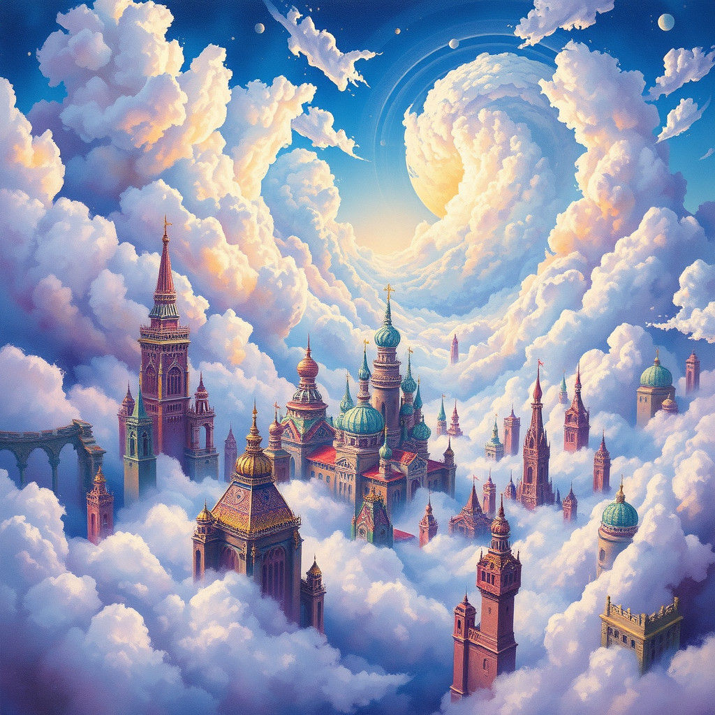 Surreal Crystal Metropolis at Dawn