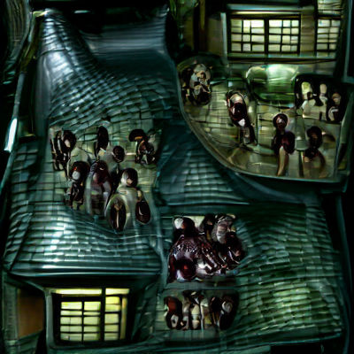 Survival Horror Scene in a Japanese Village