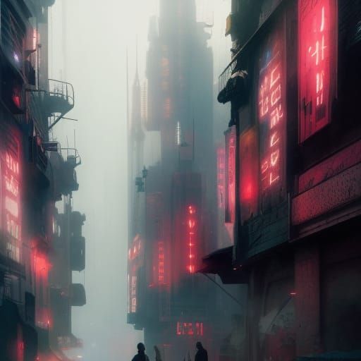 Hyperrealistic Neo-Noir Cityscape at Dusk