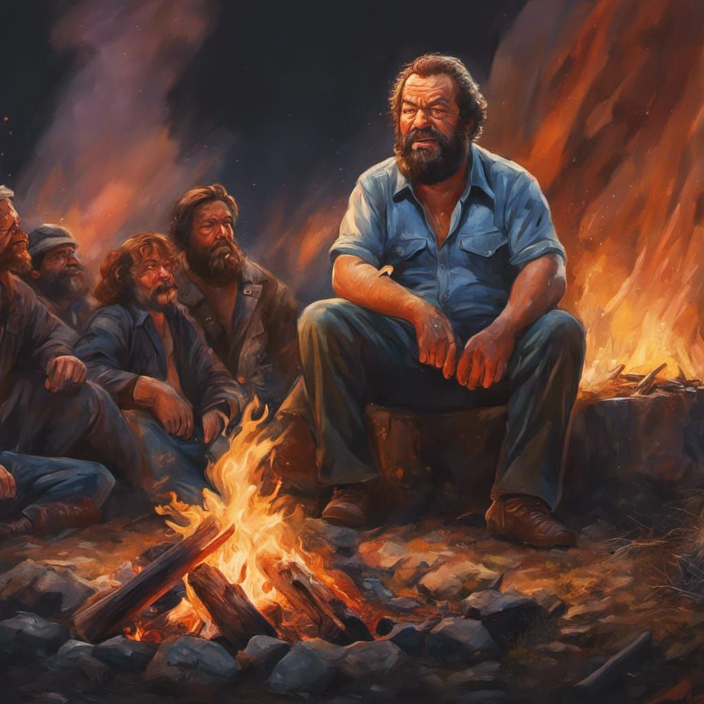 Bud Spencer by Moonlit Campfire