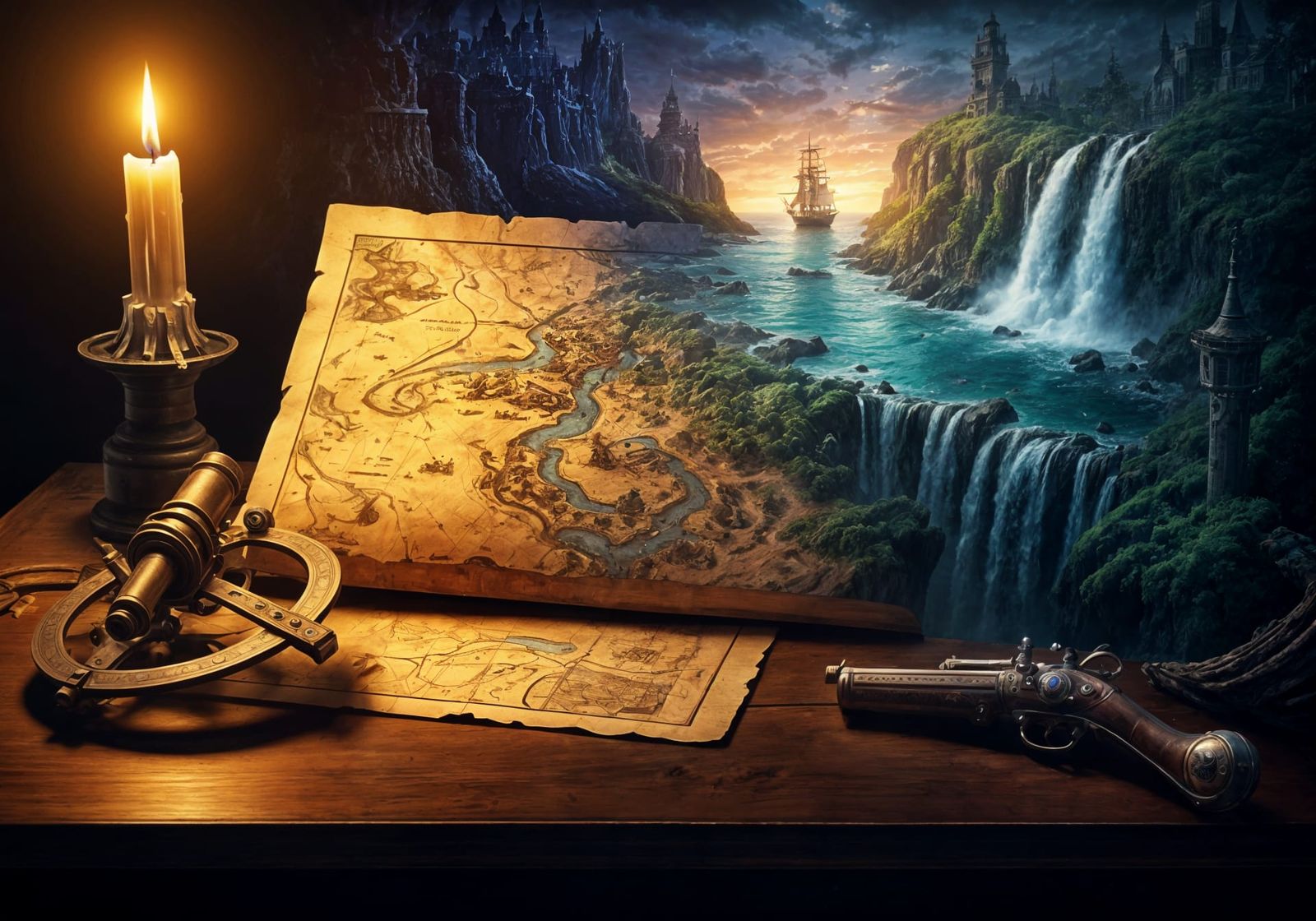 Treasure Island Masterpiece in Dark Fantasy Concept Art