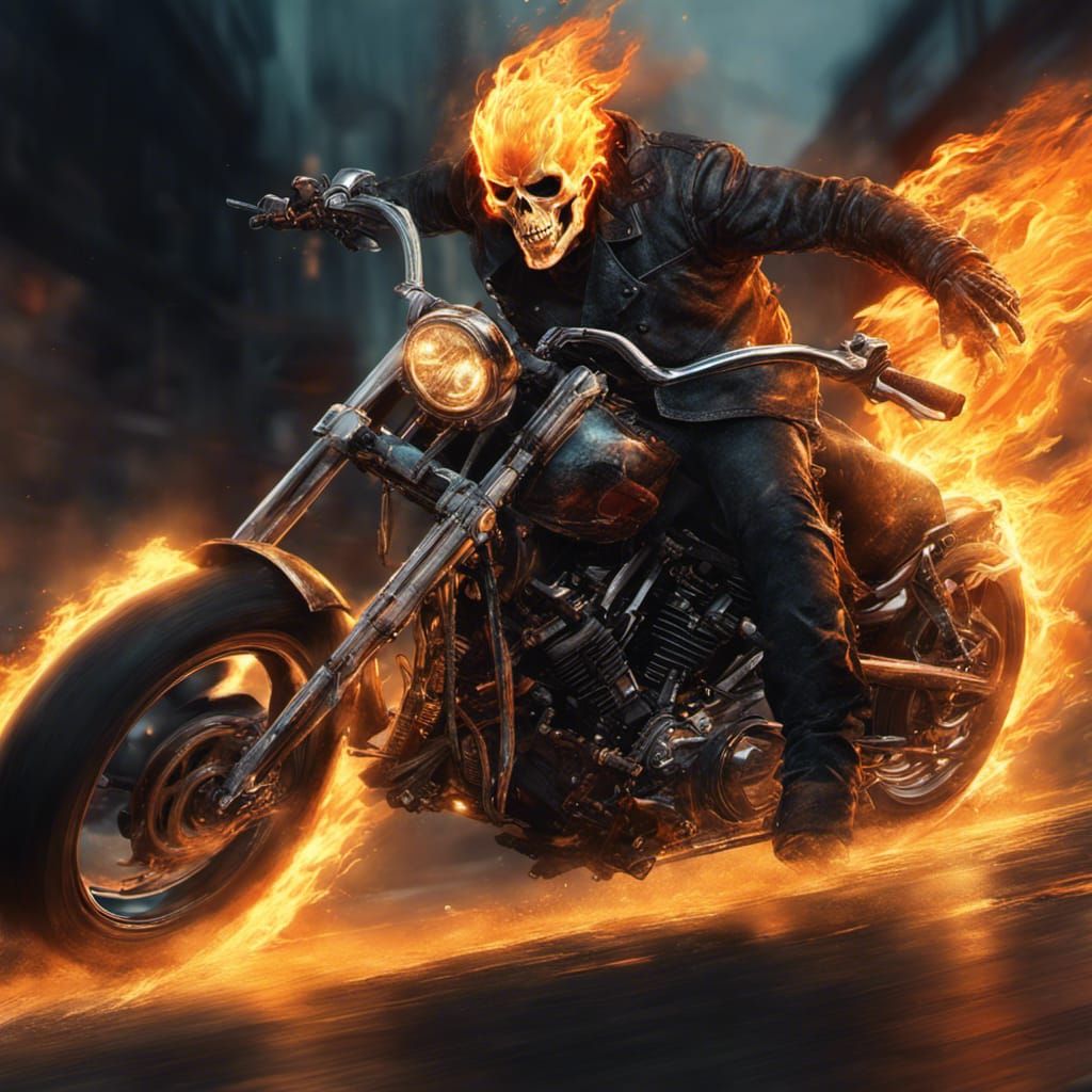 Hyperrealistic Ghost Rider Concept Art