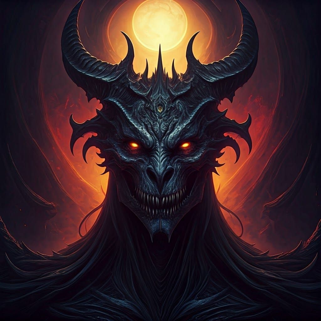 Majestic Dark Fantasy Creature Emerges from Mystical Realm