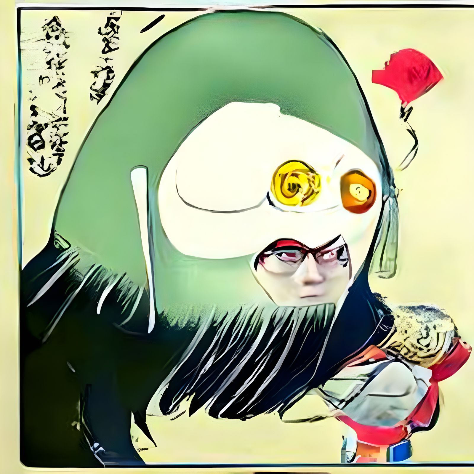 Whimsical Yokai Spirit in Traditional Korean Folklore Style