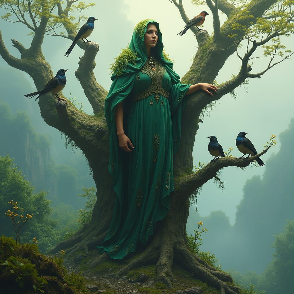 Mountain Goddess Tends to Injured Avian Witnesses