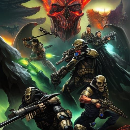 WAR OF BOTH WORLDS: kashebatah7's men commandos vs Alien Sku...