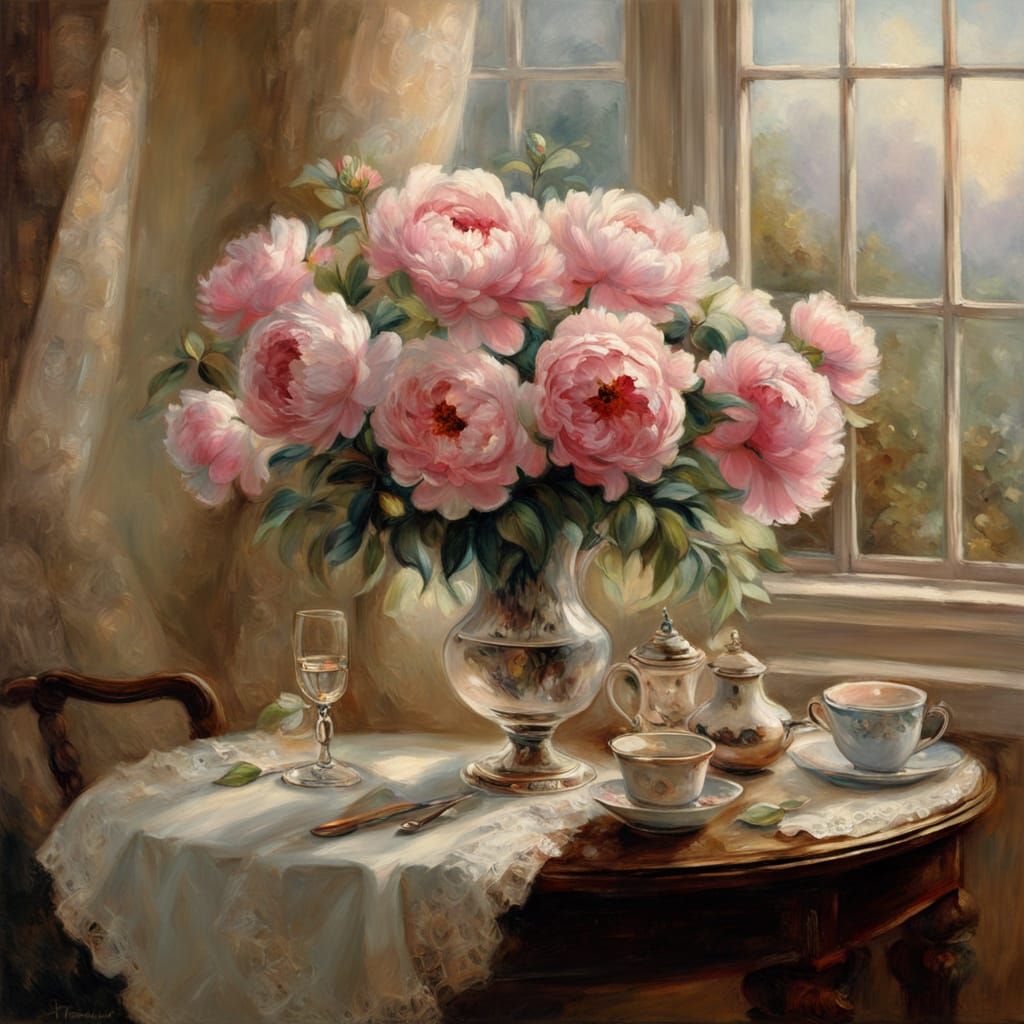 Exquisite Still Life in the Romanticism Style