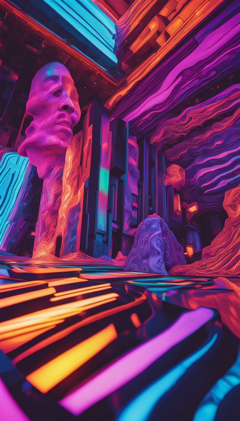 Holographic Light Interference Patterns in Acrylic Art