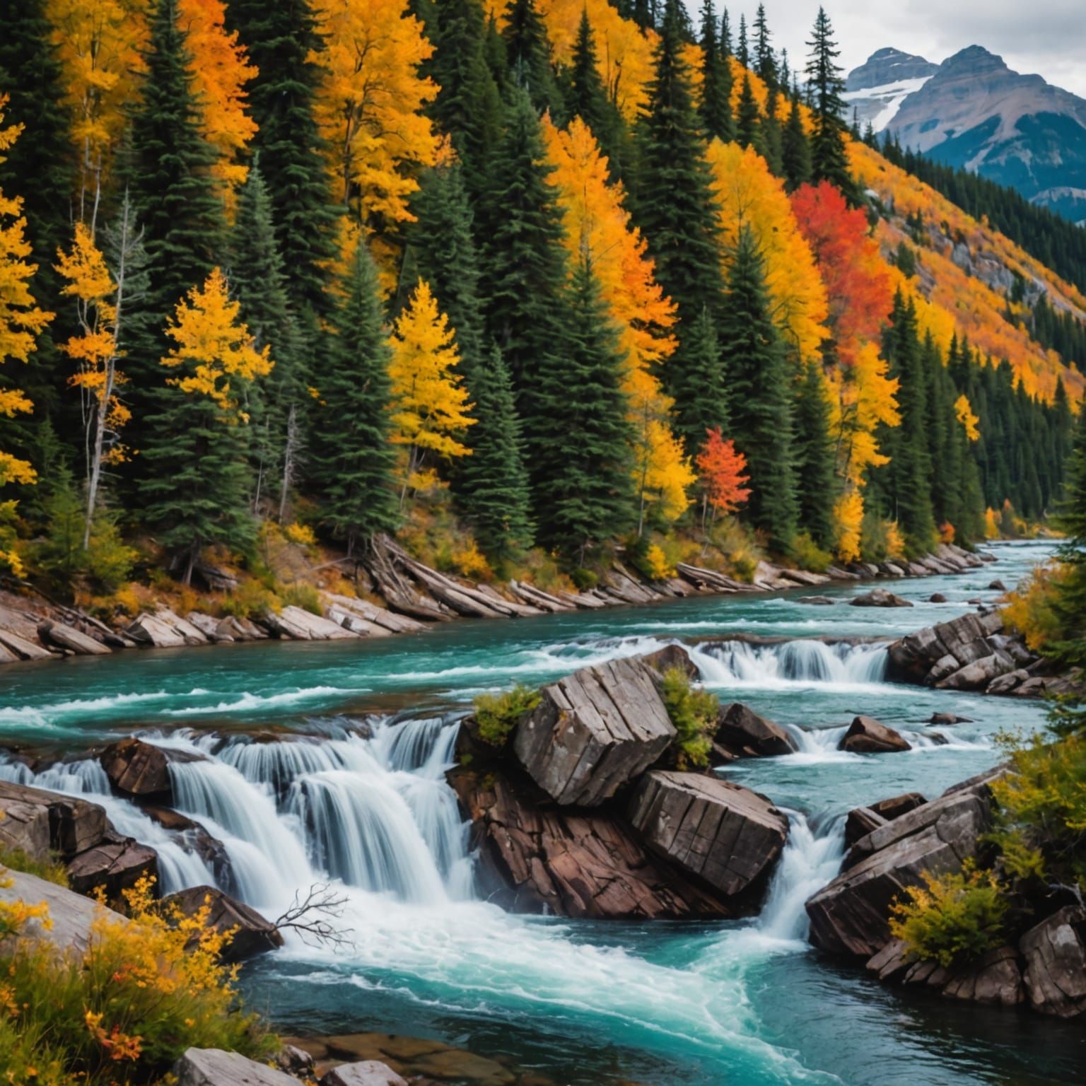 Map of Canada with Mountains and Fjords