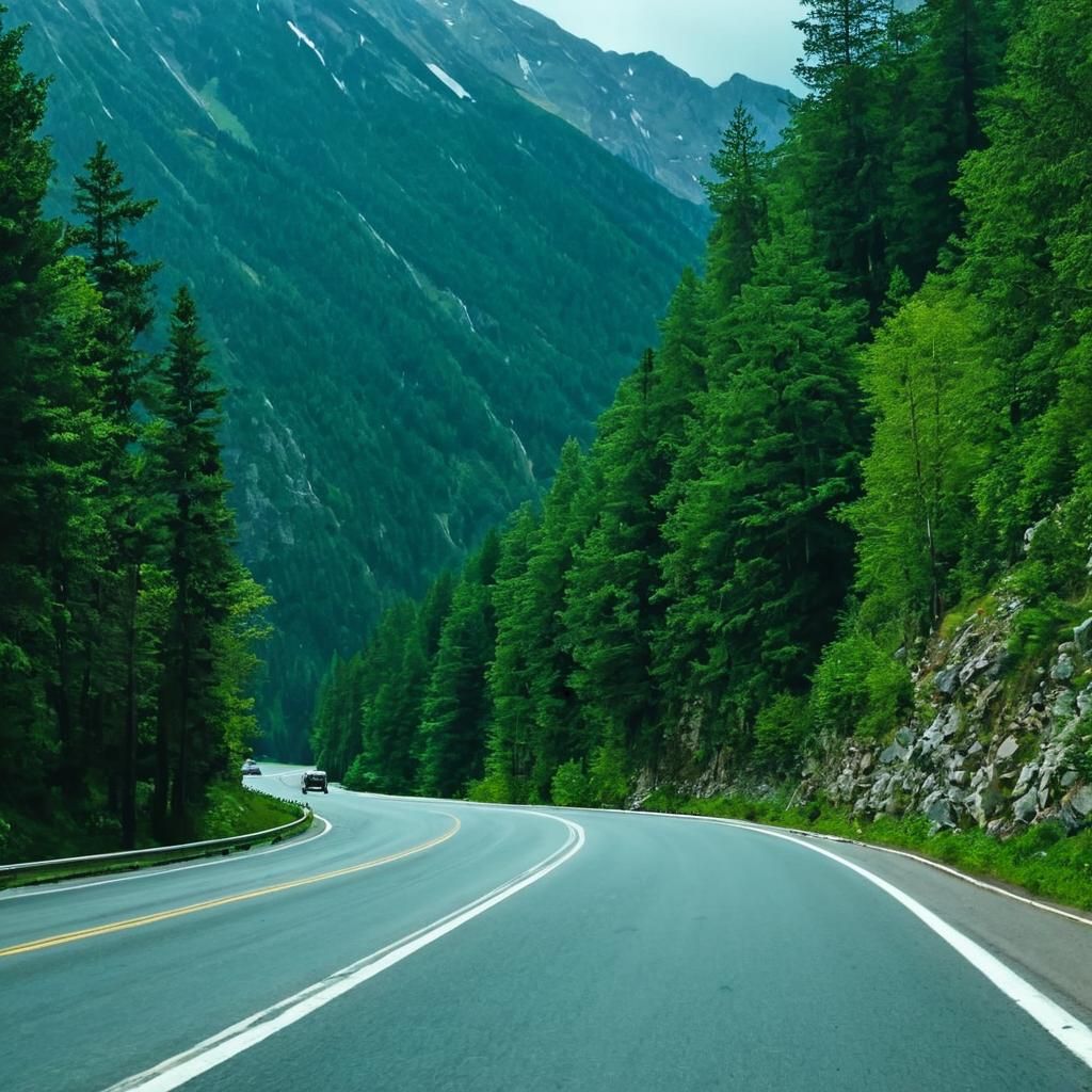 Mountain Road Drives in Vibrant Colors