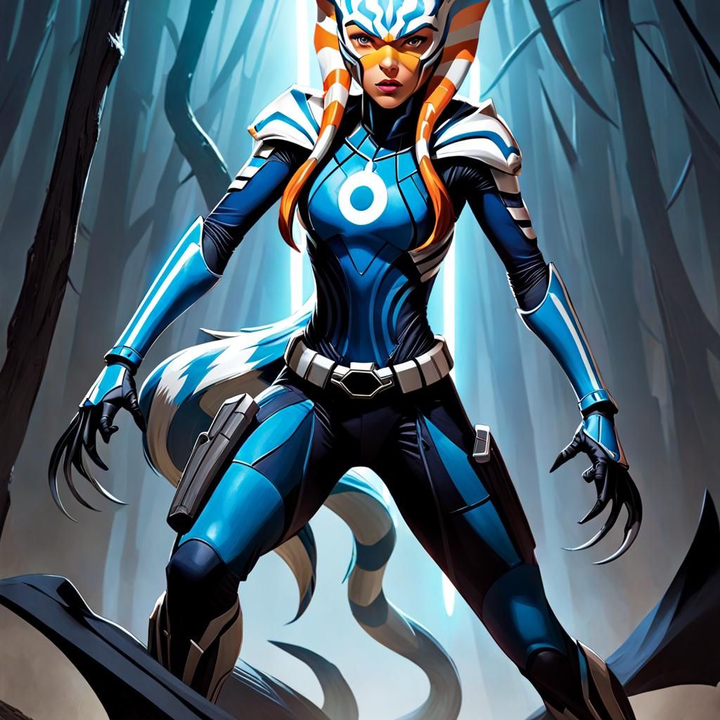 Ahsoka Tano in Sinister Cyberpunk Armor